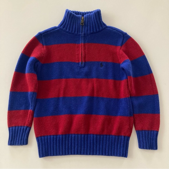 Polo Ralph Lauren Other - Polo Ralph Lauren Boys 5 Blue Red Stripe Pullover Sweater